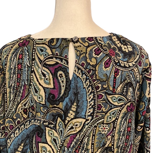 J. JILL paisley tiered dress blouse - Picture 7 of 14